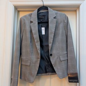 Banana Republic Gray Plaid Blazer